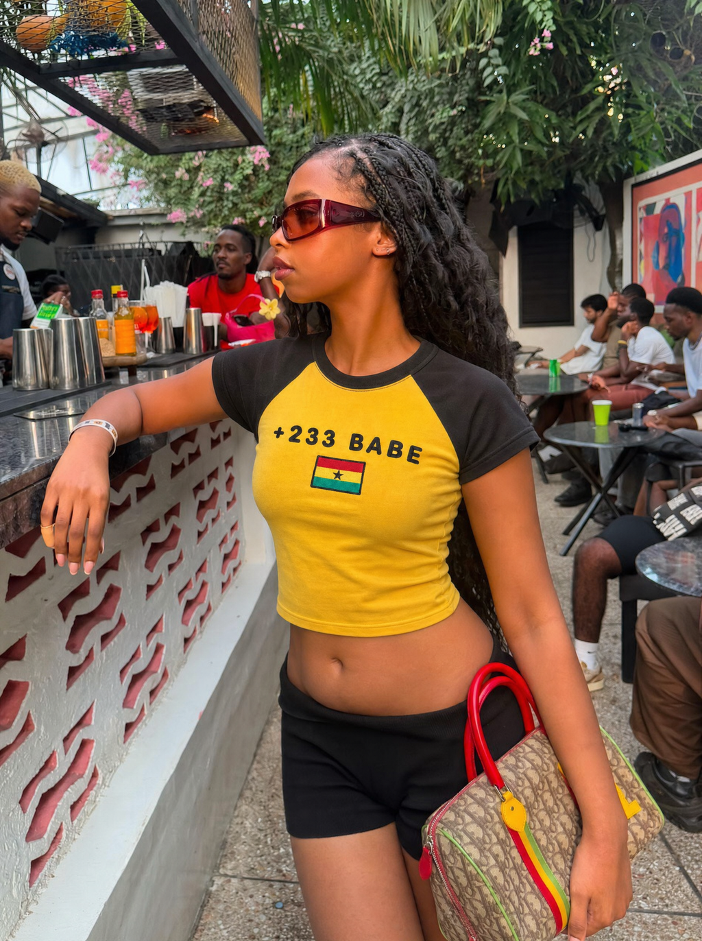 Ghana 233 Babe model wearing the top