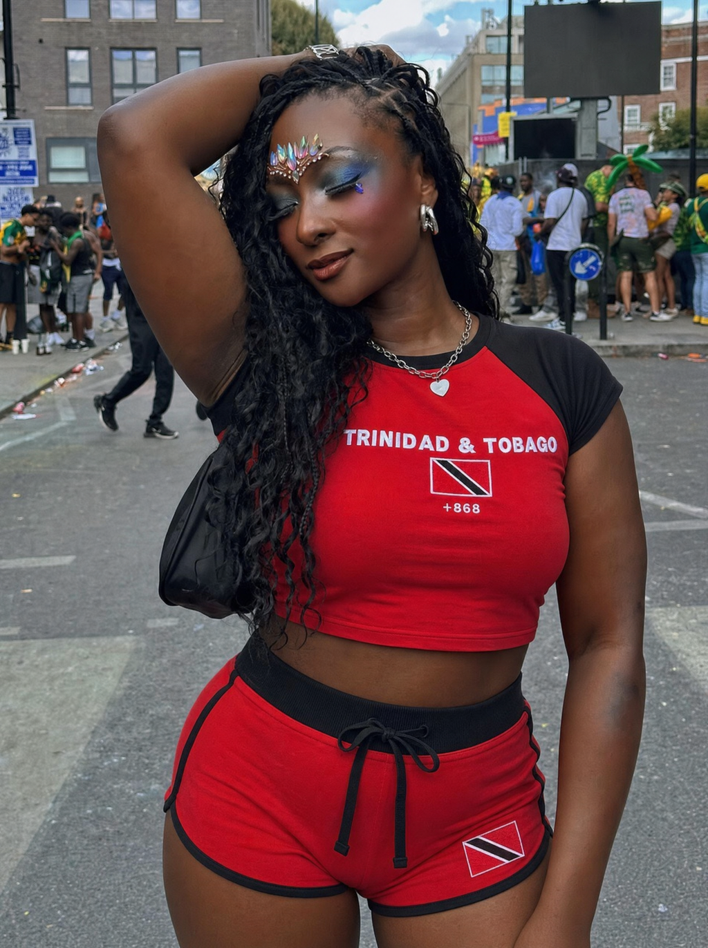 Trinidad and Tobago model wearing the set