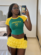 Jamaica model wearing the top